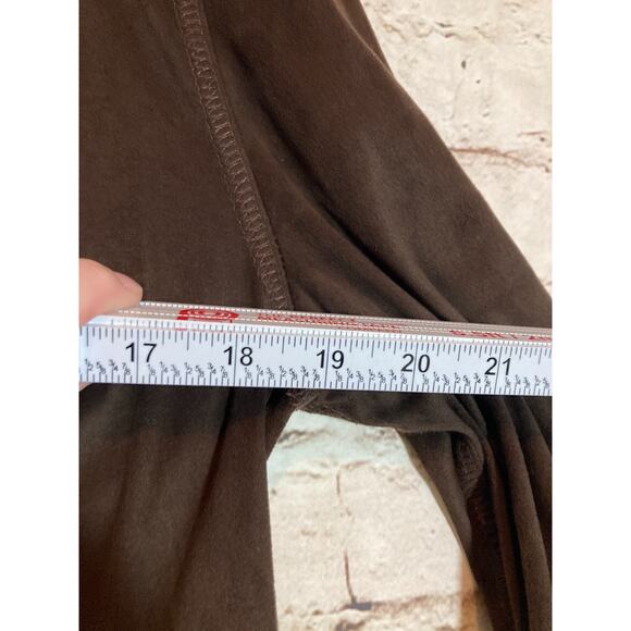 Joseph Ribkoff Top Womens 8 Dark Chocolate Faux Suede Open Front Lagenlook - Picture 8 of 13